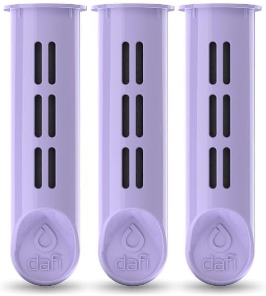 DAFI Set of 3 Filters by Joanna Krupa, Interchangeable Filters, Eco-Friendly, BPA Free, Remove the Taste and Odour of Chlorine - Violet
