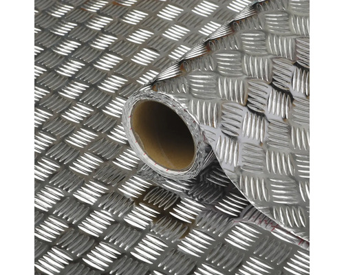 d-c-fix® adhesive film metallic checker plate high-gloss silver 45x150 cm