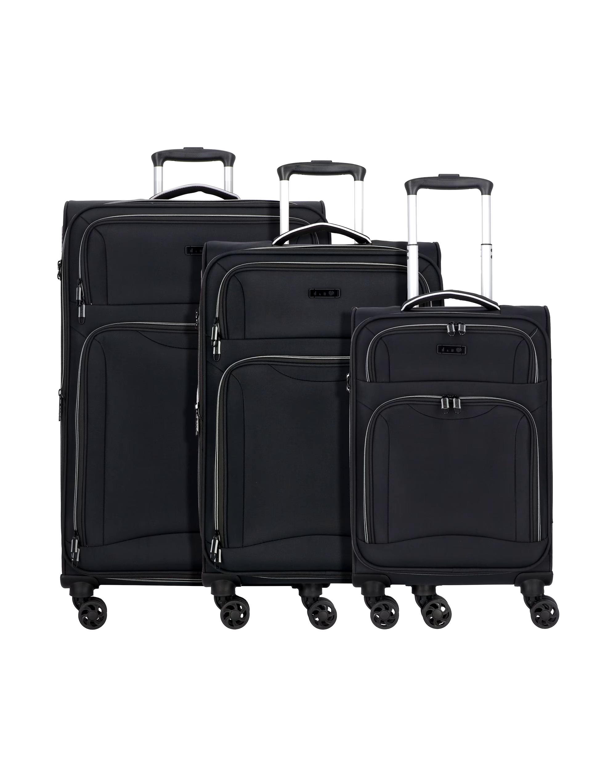d & n suitcase Travel Line 9204 4 wheels suitcase set 3 pieces with expansion folds Travel Line 9204 4 Rollen Kofferset 3-teilig mit Dehnfalte