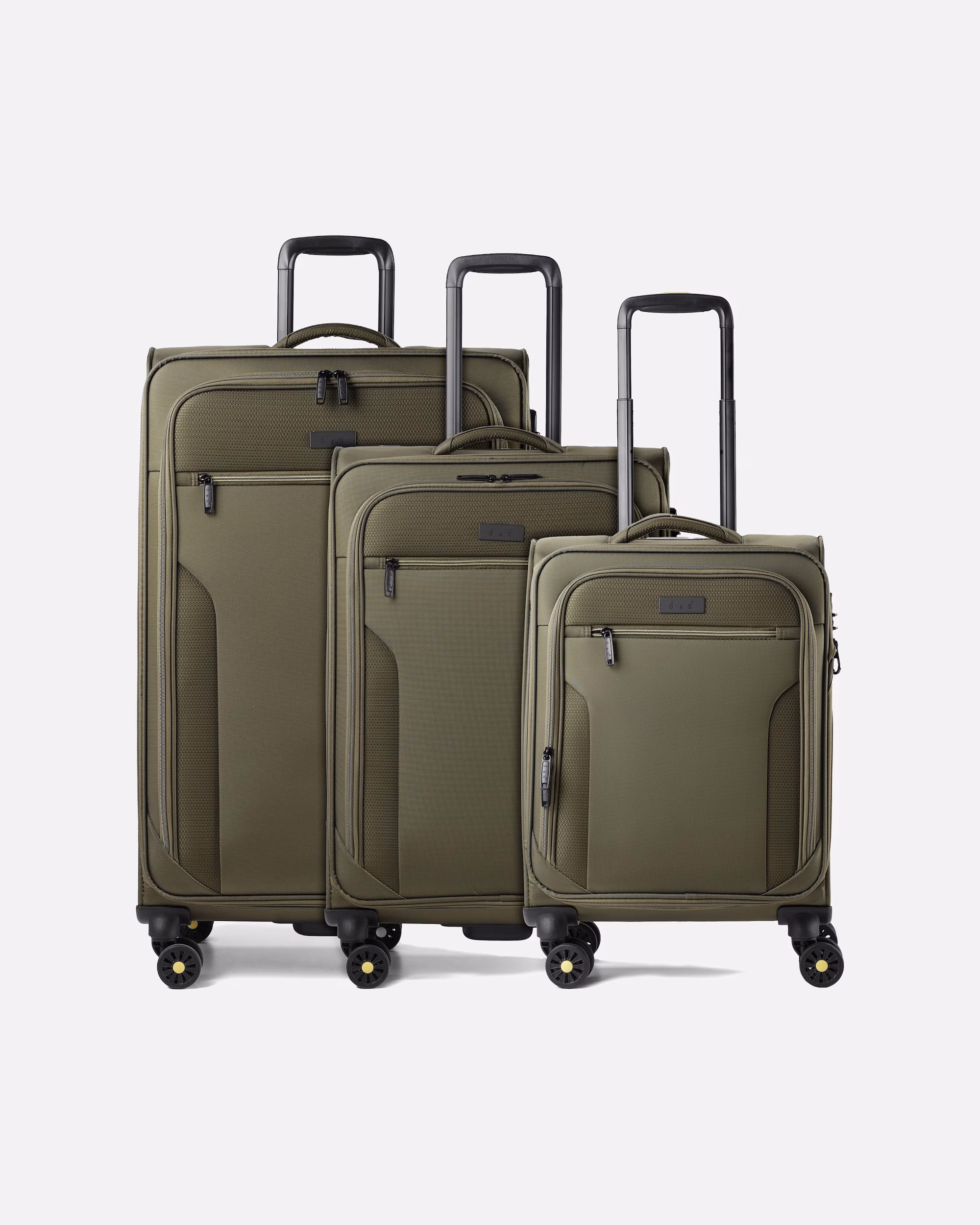 d & n Suitcase Travel Line 9704 4-Wheel Luggage Set, 3-Piece with Expandable Section, l