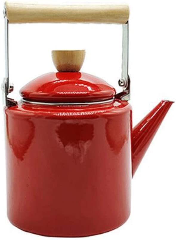 YULAN Kettle Thick Enamel Flower Teapot Jug 2.2L
