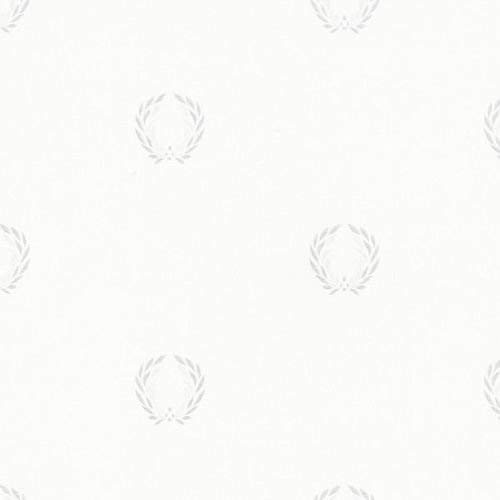 galerie-24 md29412 – silk natural motifs Crest Motif silver and White Background galle