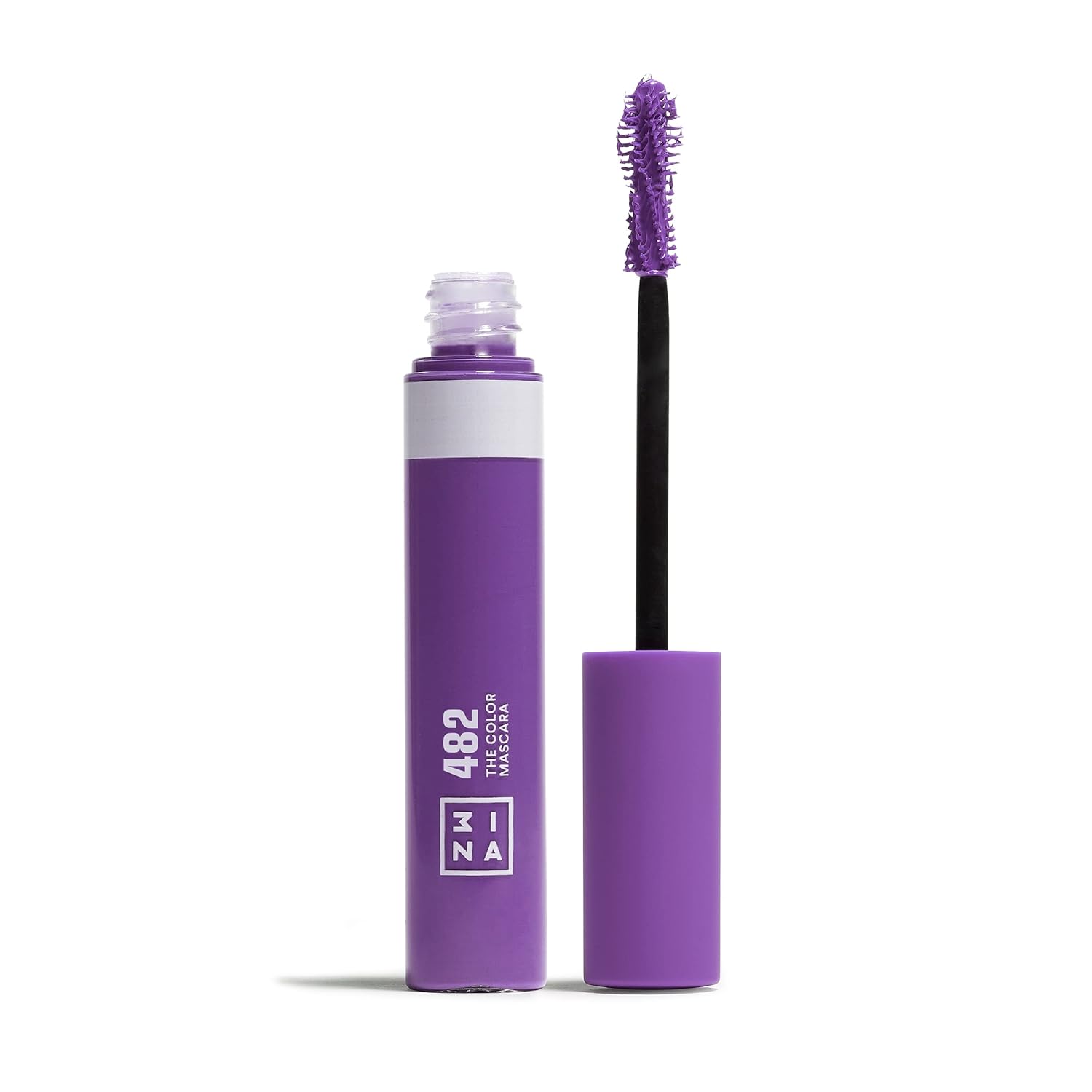 3INA MAKEUP - Vegan - The Color Mascara 482 - Purple - Volume and Length - Colorful Mascara - Highly Pigmented - Vegetable Keratin Formula - Long-Lasting - for Sensitive Eyes - Cruelty Free
