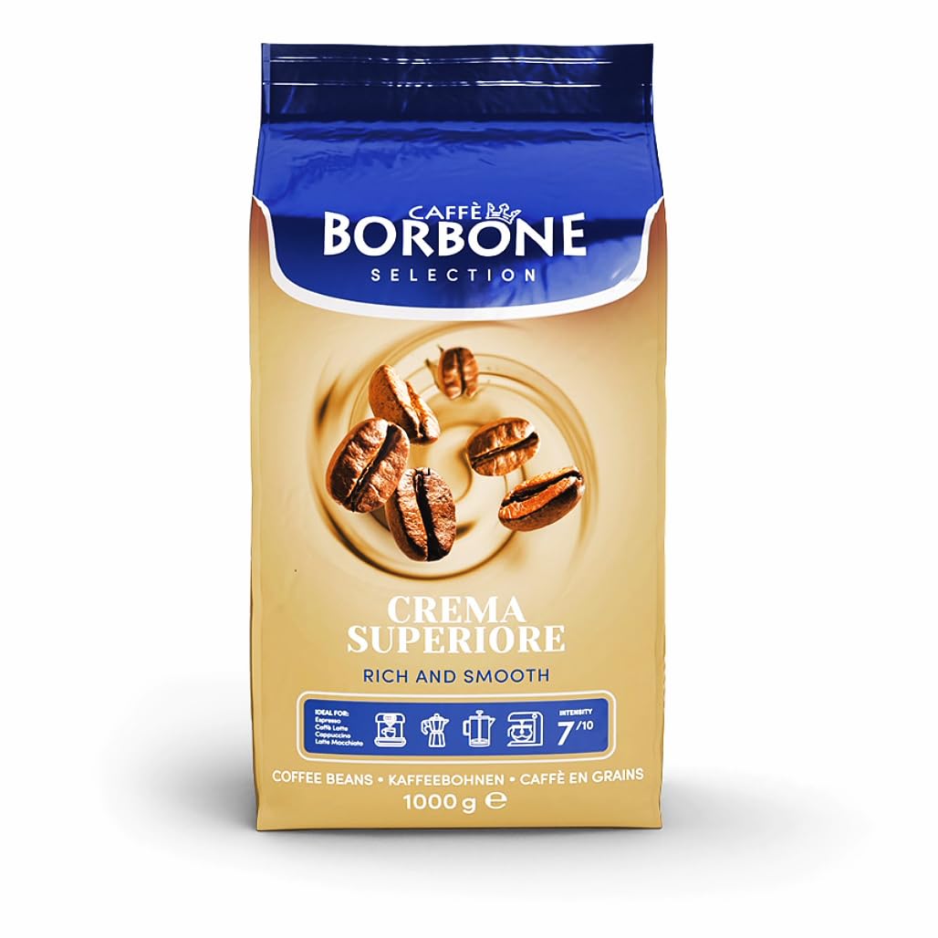 Caffè Borbone Selection Crema Superiore Whole Coffee Beans 1000 g | Nutty Flavor Medium Coffee Roasting Level 60% Arabica 40% Rosbusta 1kg Bag