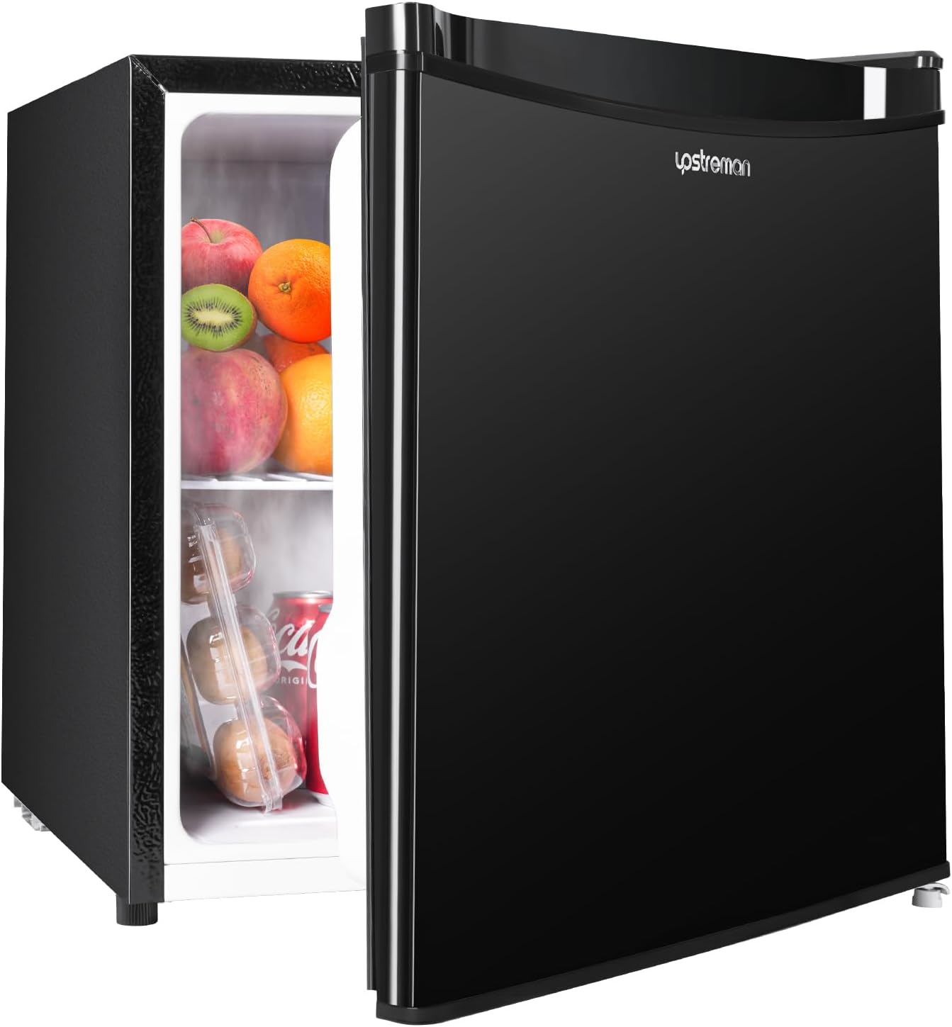 Upstreman 46L Mini Fridge with Freezer, Energy Saving and Quiet - Small Fridge Ideal for Bedrooms and Living Rooms