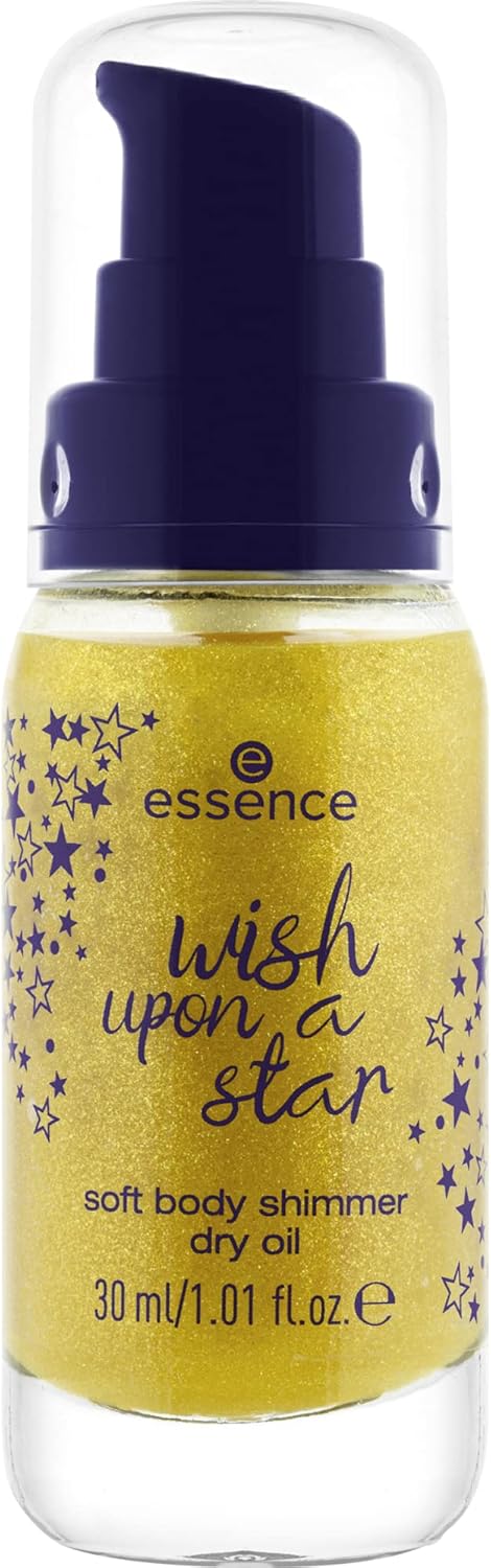 essence cosmetics essence wish upon a star soft body shimmer dry oil, no. 01 you are made of stardust, gold (30 ml)