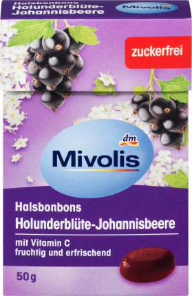 Mivolis Candy, elderflower currant, sugar-free, 50 g