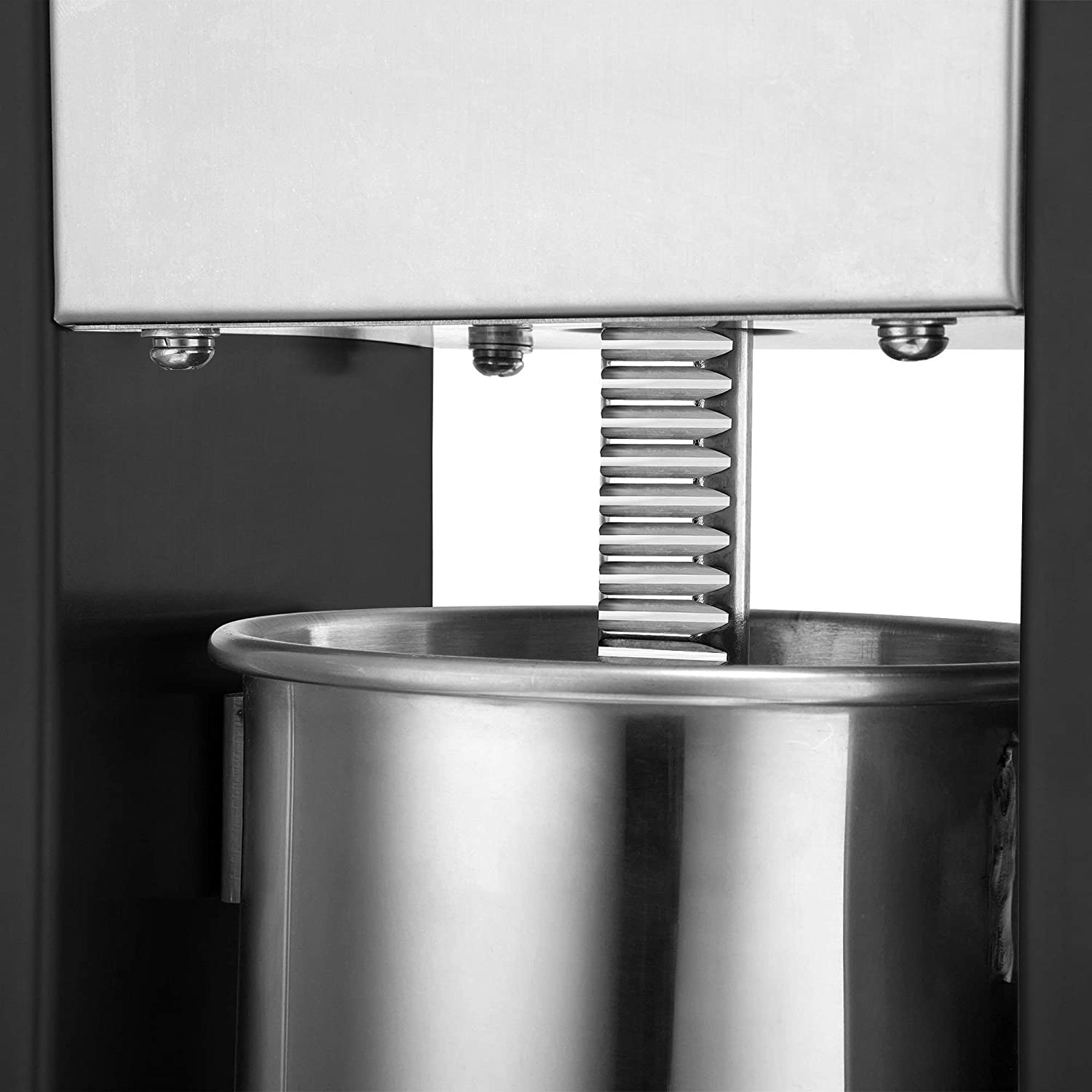 Zelsius professional sausage filling machine made of stainless steel + four different filling pipes, sausage filler, sausage press with 2-speed gearbox, ventilation valve and hand crank, Black