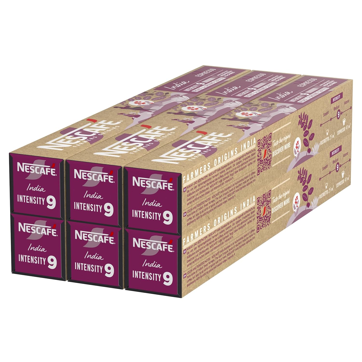 NESCAFÉ Farmers Origins India Espresso 6 x 10 coffee capsules - Coffee capsules for Nespresso machines