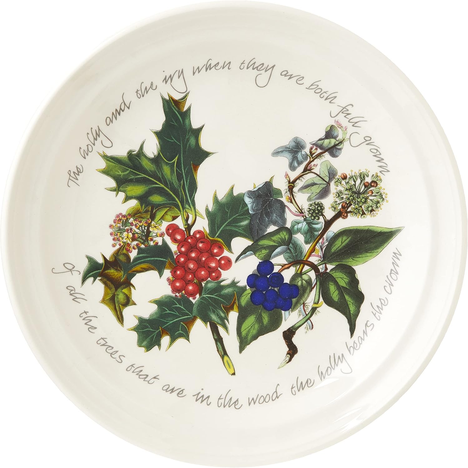 Portmeirion The Holly & Ivy Plate, HV05055 Ceramic, Multi-Colour, 27 x 27 x 3 cm, Set of 6