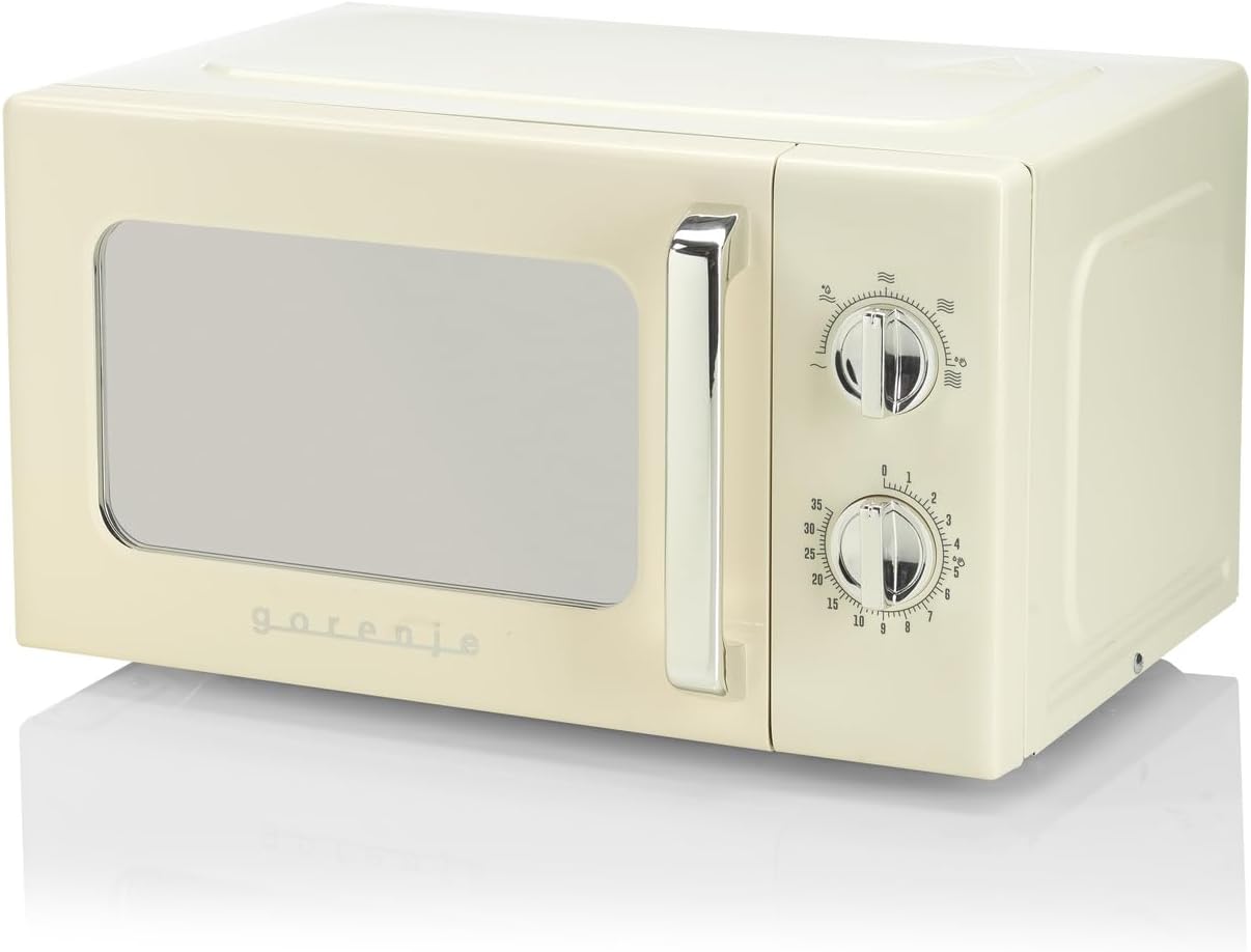 Gorenje MO20E1HRL Microwave / 20L / 700 W / AquaClean / Timer / Defrost Function / 5 Power Levels / Child Lock / White / Retro