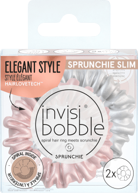 invisibobble Hair Tie Sprunchie Slim Bella Chrome, 2 pcs
