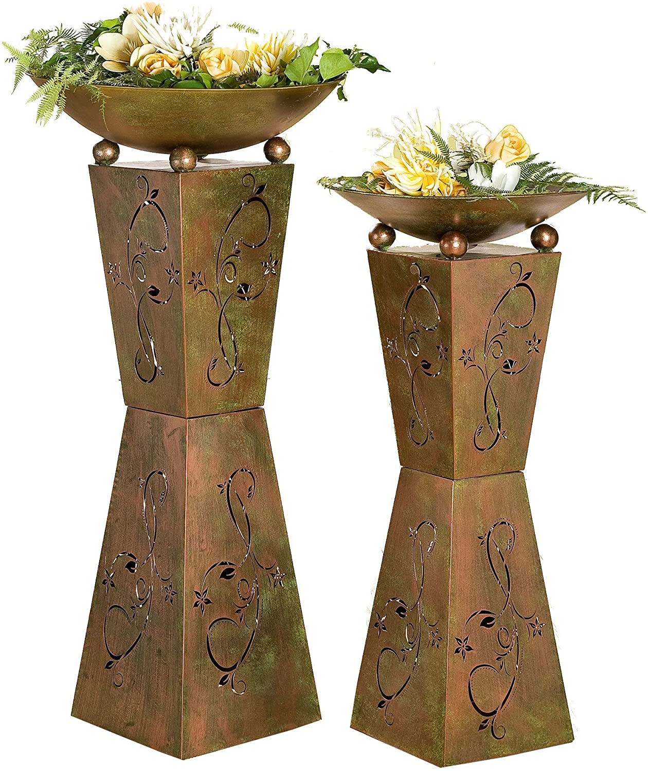 Gilde 1 x Crystal Bowl Diabolo Metal Kickstand Stand + Total Height 101 cm, diameter 50 cm, Home, Garden