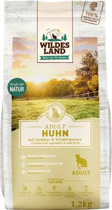 Wildes Land Dry cat food, chicken with garden vegetables, adult, 1.2 kg