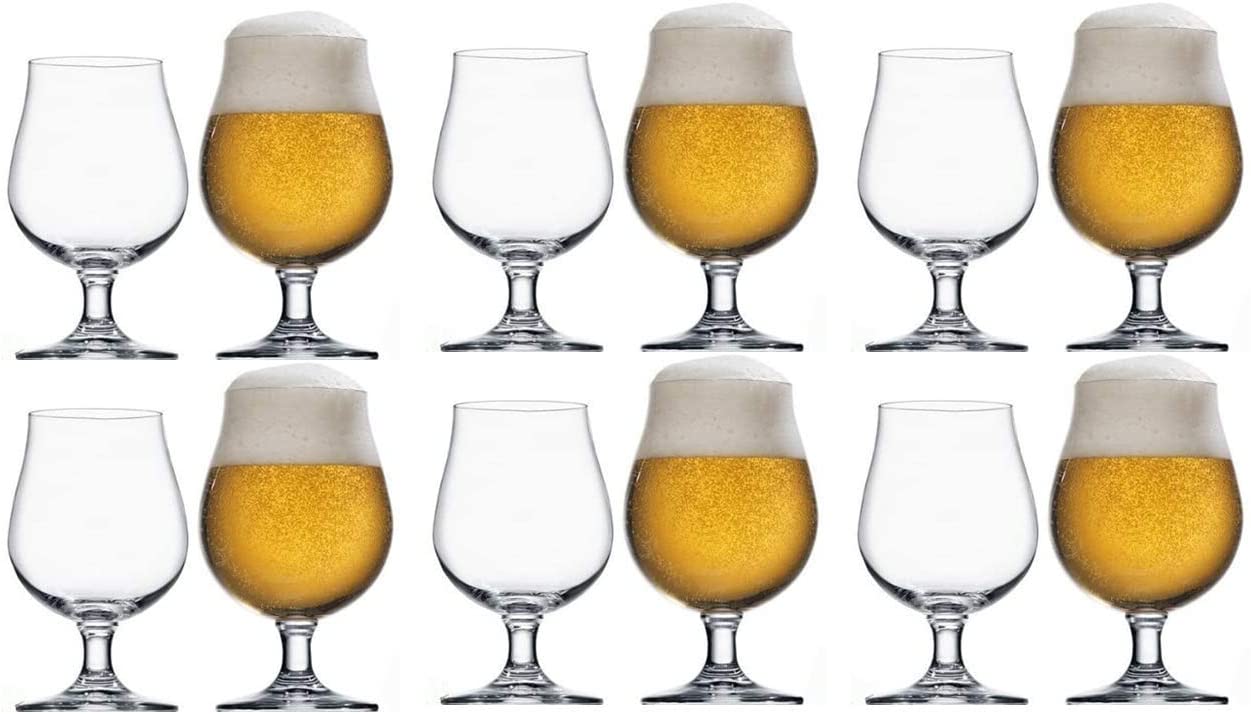 Stölzle Lausitz 0.4 Litre Berlin Series 500 ml Set of 12 Beer Glasses Beer Swivel High Quality Dishwasher Safe + Free Set of 4 EKM Living Stainless Steel Drinking Straws