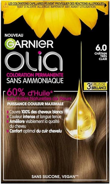 GARNIER Coloration Olia n° 6.0 châtain tres clair