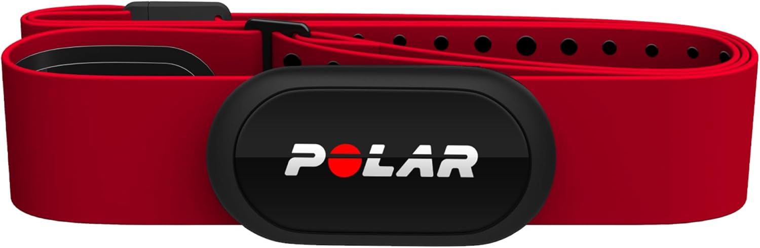 Polar Store Polar H10 Heart Rate Sensor - ANT +/Bluetooth Connectivity, ECG Measurement, Waterproof, Replaceable Battery, Compatible with Sports Watches, Smart Watches, Training Equipment, Red Amazon Exclusivity