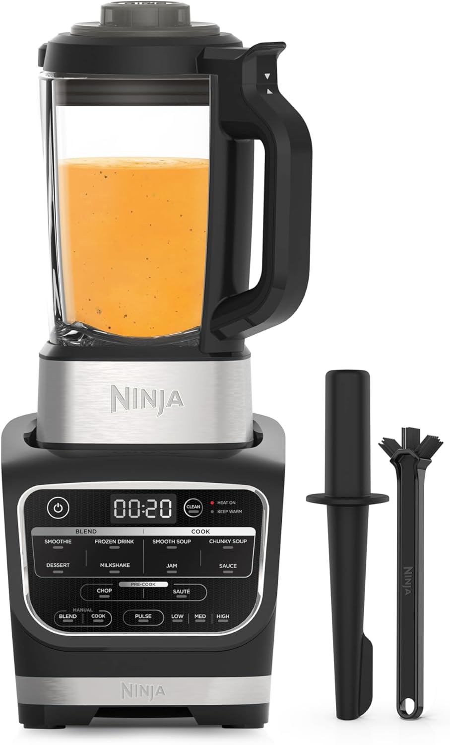Ninja Mixer & Soup Cooker [HB150EU] Hot and Cold Mixer, 1000 W, Heat Resistant Glass Jug, Black