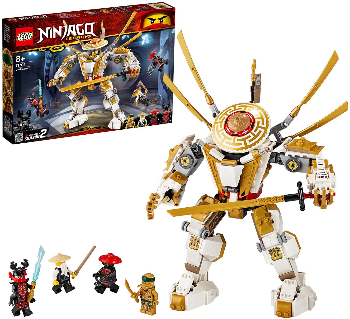 Lego Ninjago Lego 71702 Ninjago Legacy Golden Mech, With Lloyd, Wu And General Kozu, Nin
