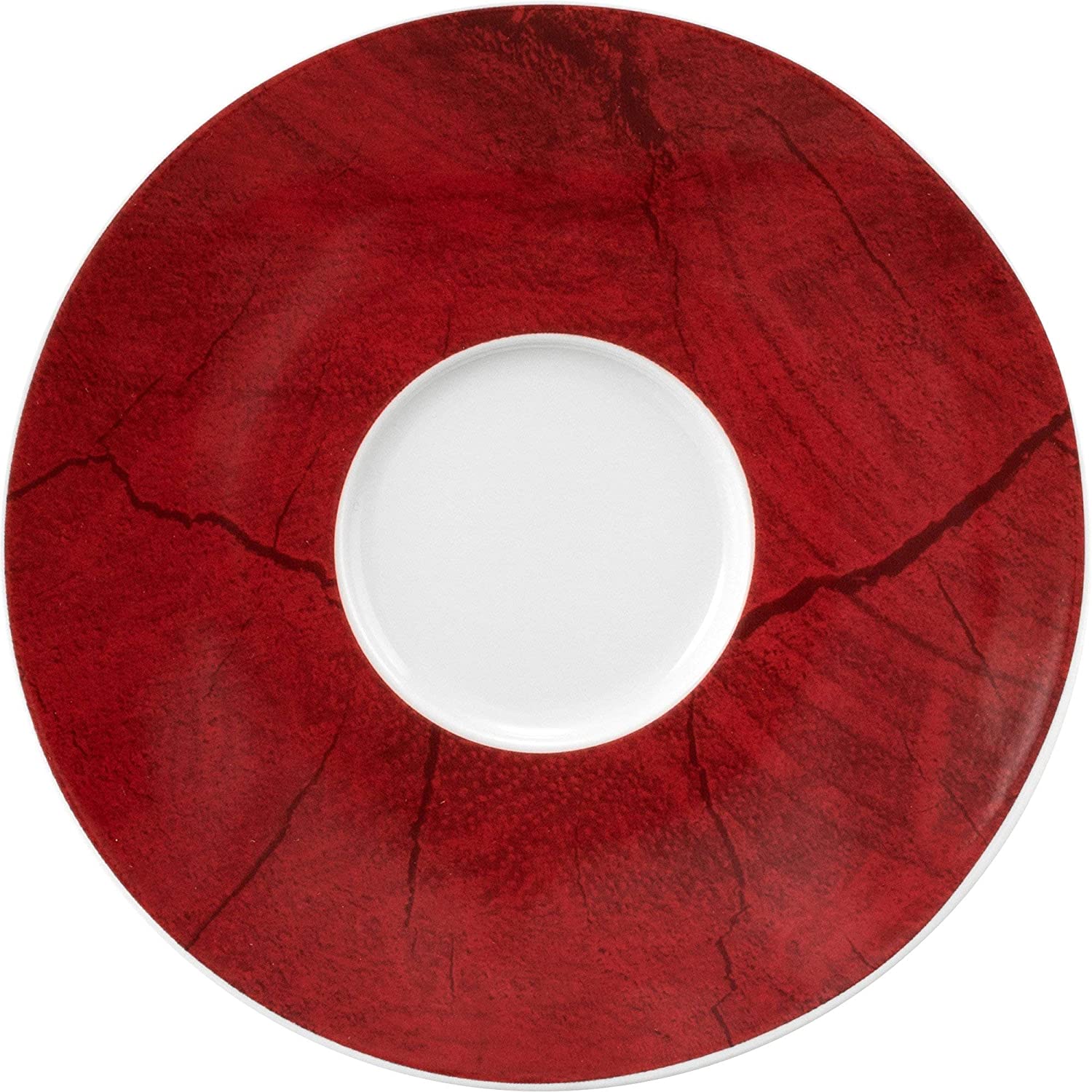 Seltmann Weiden Seltmann 001.753896 Life Porcelain Combination Saucer, Round, Red, 16.4 cm Diameter, 1.9 cm Height, Pack of 6