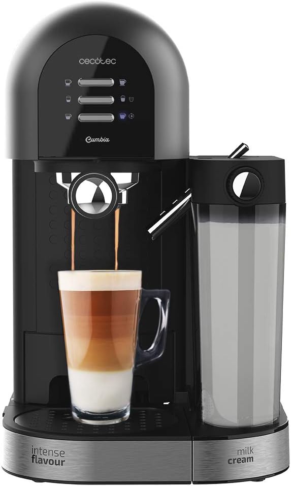 Cecotec Semi-automatic coffee Instant Power-ccino 20 Chic Nera series. For ground coffee and capsule coffee, 20 bars, milk tank 0.7 ml, water tank 1.7 l.