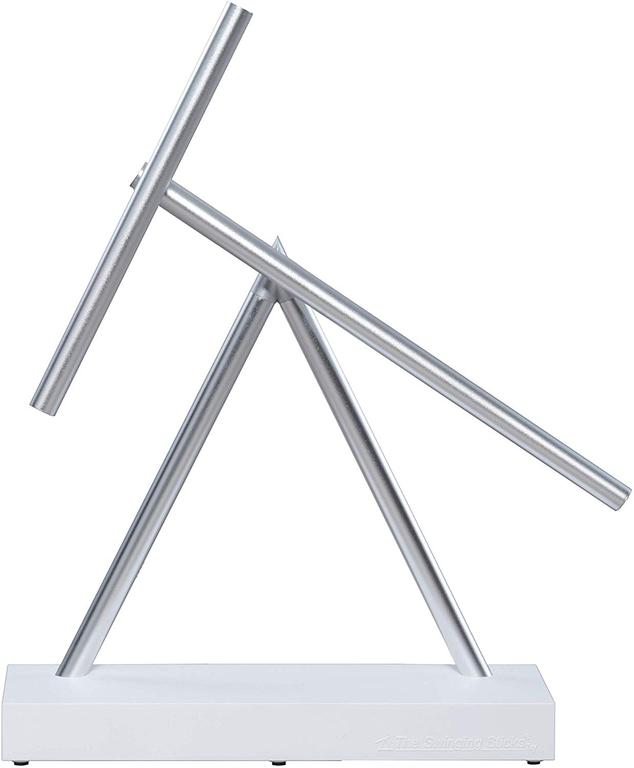 The Swinging Sticks The Swinging SticksTM Mini - Desktop Toy Version - White & Aluminium - Perpetual Mobile Illusion