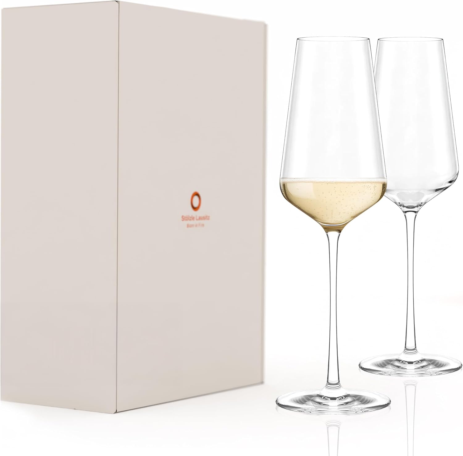 Stölzle Lausitz Starlight Champagne Goblets Set of 2 I 290 ml Champagne Goblets Ideal for Sparkling Wine or Prosecco I Dishwasher Safe Sparkling Wine Glasses I Elegant & Shockproof Champagne Crystal