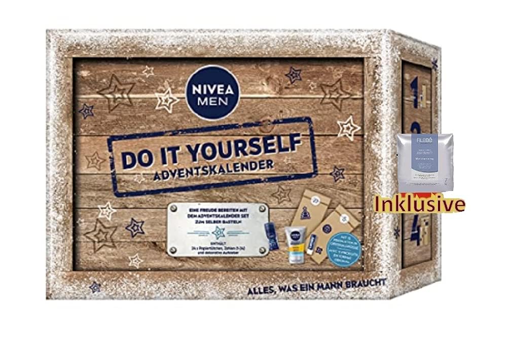 Jung Nivea Advent Calendar 2023 Men \ 's Beauty 24 Care Beauty Cosmetics Advent Calendar for Men, Christmas Calendar Value, Men Men