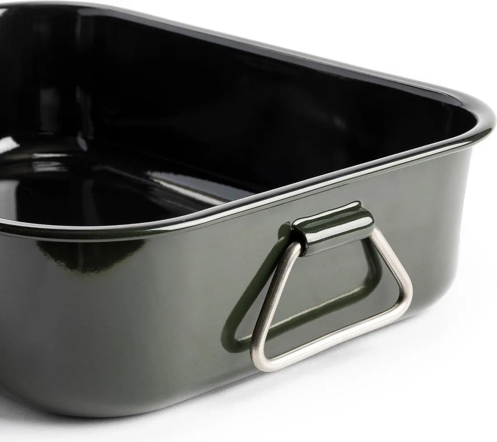 Dagelijkse Kost Jeroen Meus Roasting Pan - 39.5 x 28.6 cm - PFAS-free - Olive Green - Energy-efficient enamel roaster - Scratch-resistant & stable