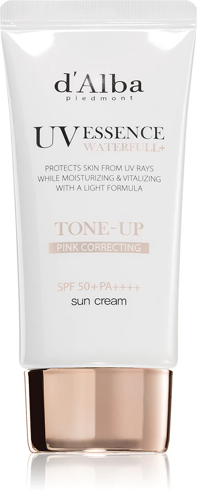 dAlba Waterfull Pink Correcting Tone-Up Sun Cream: Facial sunscreen for hydrated and radiant skin, 50 ml