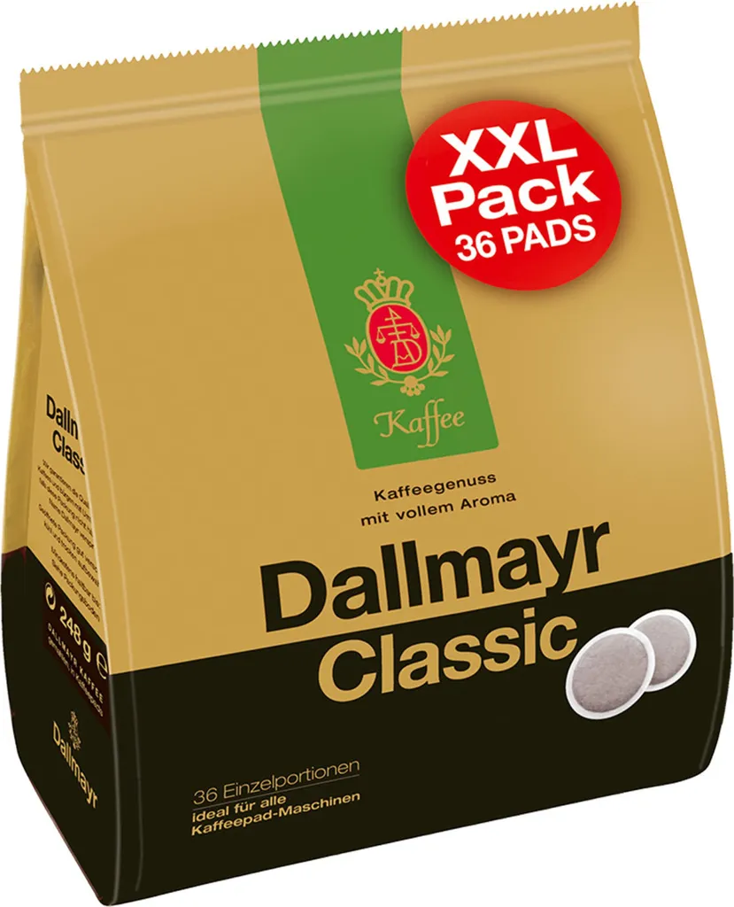 Dallmayr Dallmar Classic Coffee Pads XXL, 36 pieces 250g