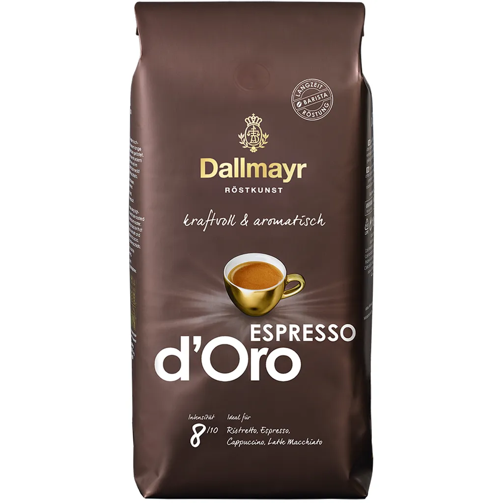 Mega-Paradies Dallmayr Espresso d'Oro whole beans strong aroma 1000g 8-pack