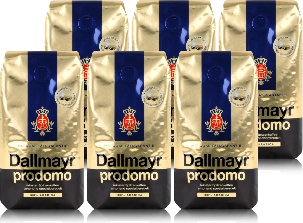 Dallmayr prodomo coffee 100% Arabica 500g coffee beans whole beans (6 pack)