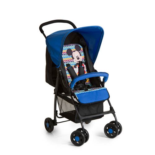 Hauck Sport Disney Buggy, with reclining function, small foldable, for children from 0 months to 15 kg, blue (Mickey Geo Blue)