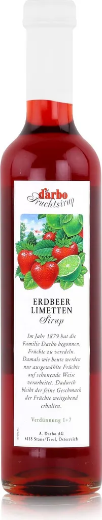 Darbo Strawberry Lime Syrup 500ml - Cocktail Coffee Syrup (1 Pack)