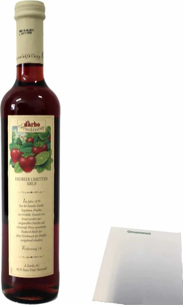 Darbo Strawberry and Lime Fruit Syrup (0.5l bottle) + usy Block 512g