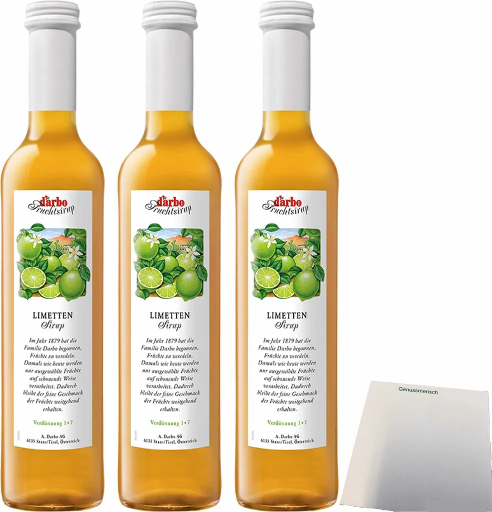 Darbo Lime Fruit Syrup 3-pack (3 x 0.5l bottles) + usy Block 1512g