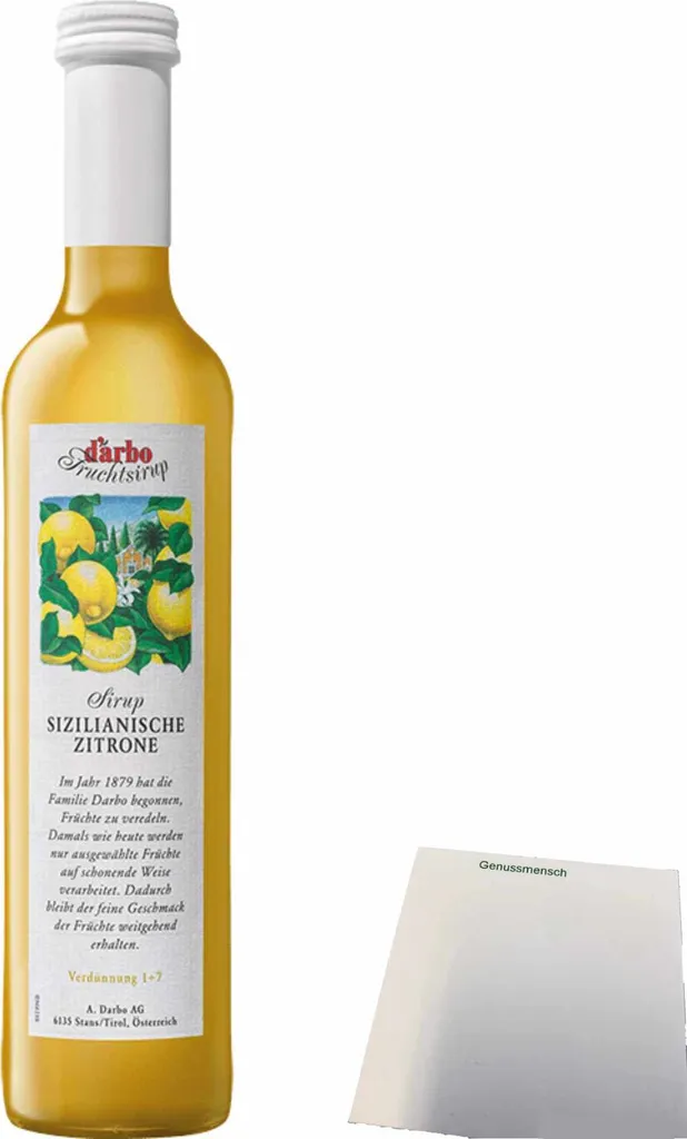 Darbo Sicilian Lemon Fruit Syrup (0.5l bottle) + usy Block 512g