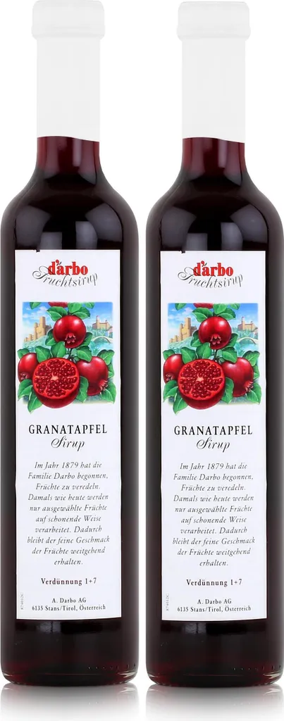 Darbo Pomegranate Syrup 500ml - Cocktails Milkshakes Coffee Syrup (2-pack)