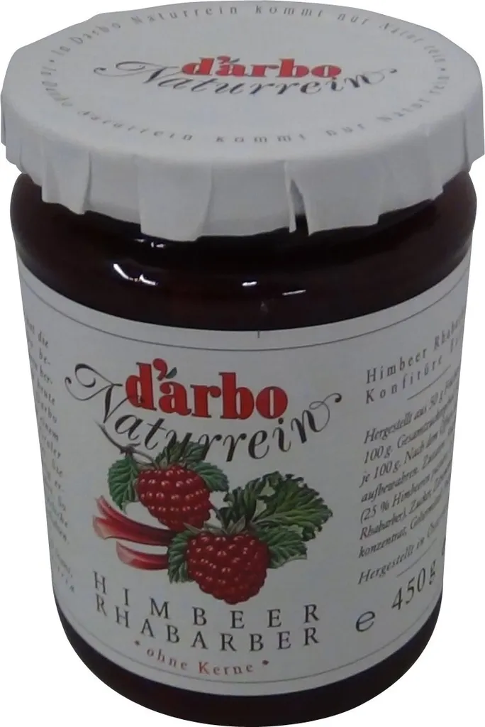 Importhaus Wilms/Impuls Darbo Raspberry Rhubarb Jam Extra Natural without Seeds 450g