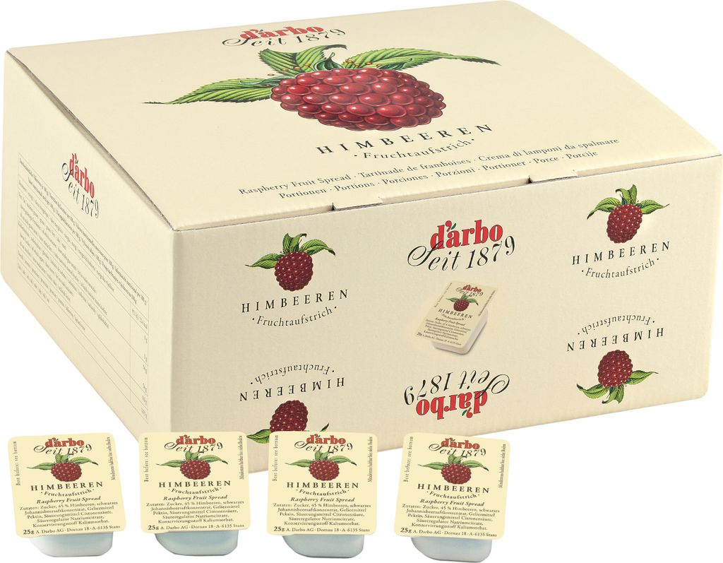 Darbo Raspberry Fruit Spread 100 portions x 25g