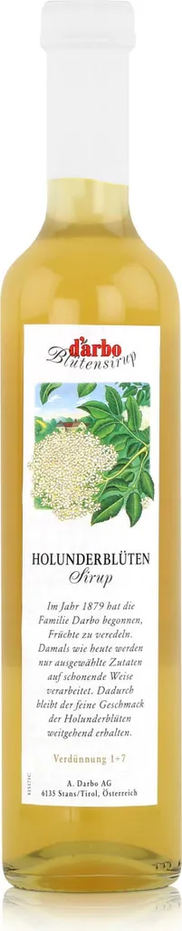 Darbo elderflower fruit syrup white for mixing with soda 500ml