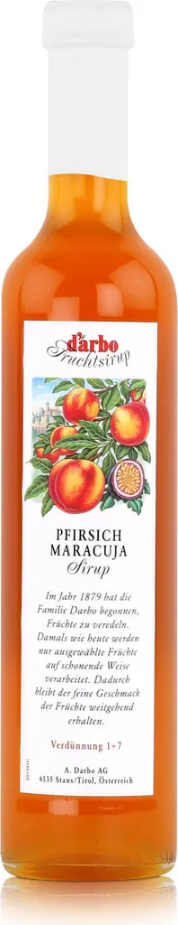 Darbo Peach Passion Fruit Syrup 500ml - Cocktails Coffee Syrup (1 Pack) 500 ml