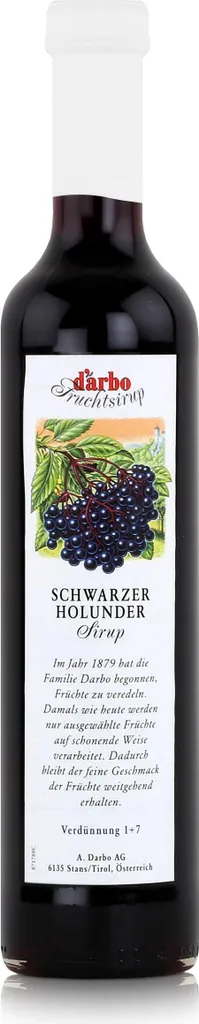 Darbo Black Elderberry Syrup 500ml - Cocktails Coffee Syrup (1 Pack) 500 ml
