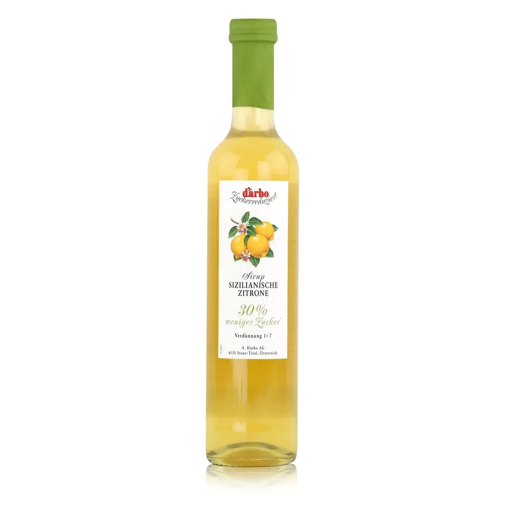 Darbo Sicilian Lemon Syrup 30% less sugar 500ml (1 pack)