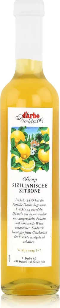 Darbo Sicilian Lemon Syrup 500ml - Cocktail Coffee Syrup (1 Pack)
