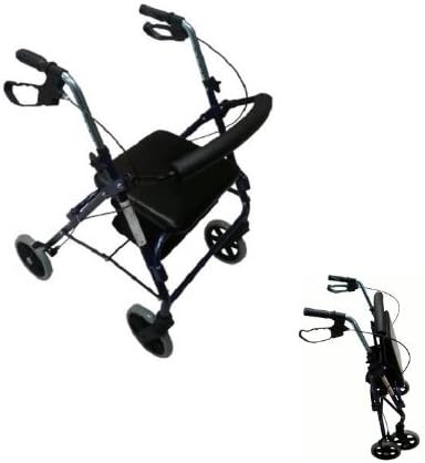 MOBILEX Impala Economic Rollator - Blue Metallic - Modern - Foldable - Aluminium - Adult - 6.2 kg - 93 cm High - 69 x 59 x 53 cm - 120 kg Load Capacity