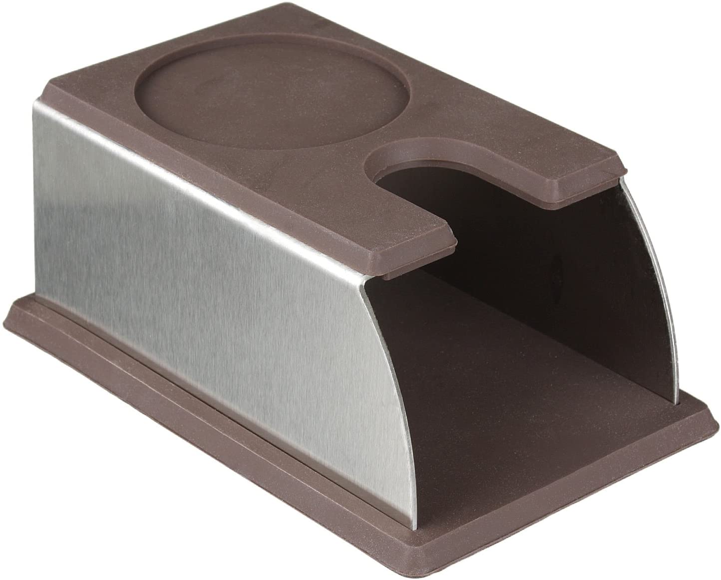 scarlet bijoux Scarlet Espresso Professional Tamper Station Stainless Steel with Tamper Mat Made of Food-Grade Silicone for Storing the Tamper After Tamping (Brown)