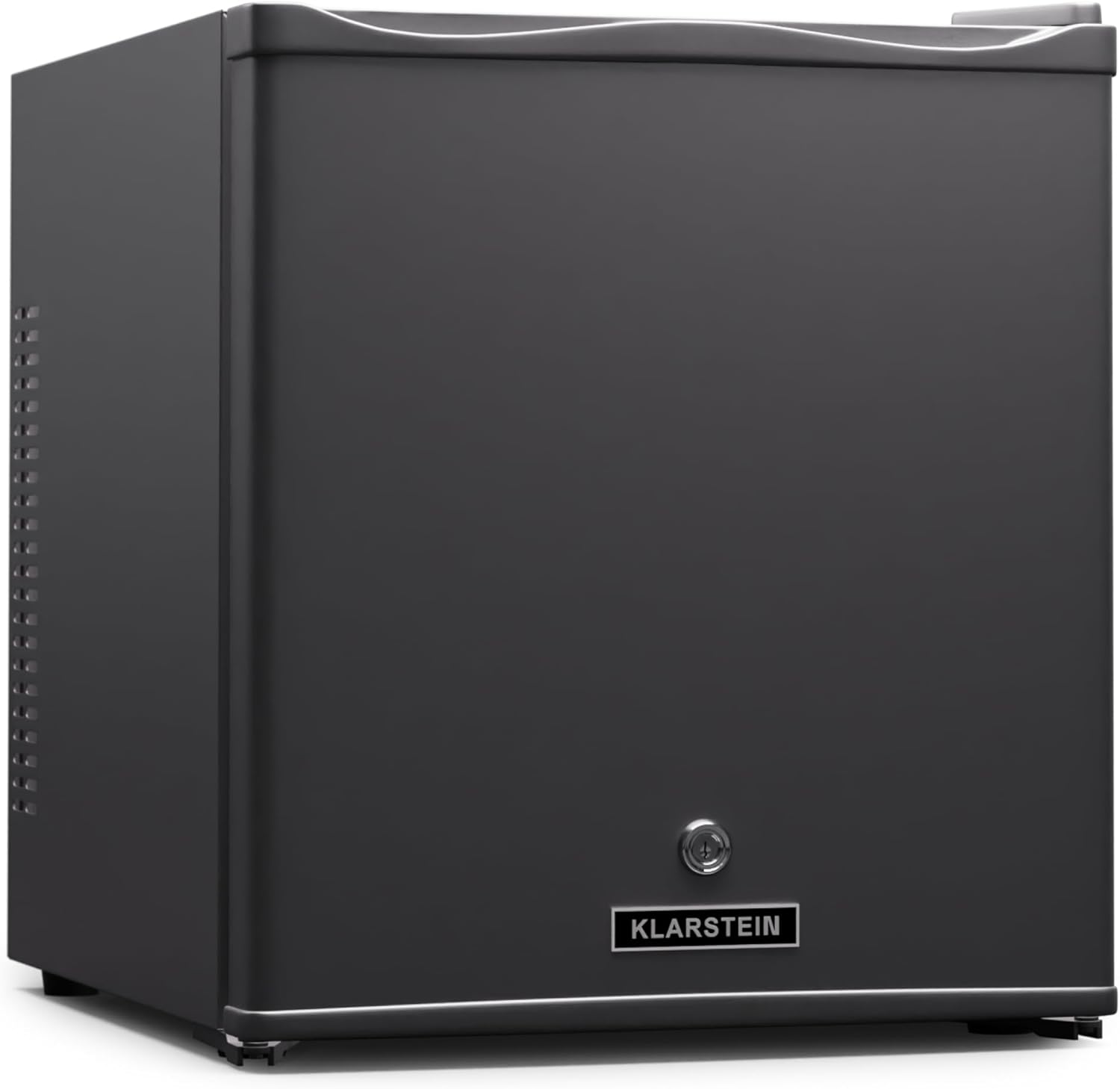 Klarstein Fridge with Glass Door, 28L Mini Fridge for Drinks & Snacks, Fridge Small & Quiet, Adjustable Shelves, Lock, Interchangeable Door Hinge, Height-Adjustable Feet
