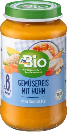 dmBio Vegetable ice menu with chicken, from the 8th month, 220 g